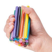 Honeyhandy Hot Melt Plastic Glue Sticks, Use for Glue Gun, Mixed Color, 10x0.7cm, about 60pcs/250g