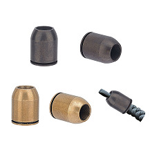 Nbeads 4Pcs 2 Colors Bullet Shaped Brass Beads, for EDC Knife String Pendant Parachute String Tool, Mixed Color, 22x17mm, Hole: 5.5mm, 2pcs/color