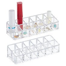 FINGERINSPIRE Plastic Cosmetic Storage Display Box, Display Stand, Makeup Organizer, Clear, 17x6x4.5cm, 2pcs/bag