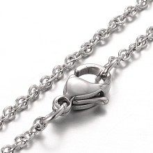 Honeyhandy Stainless Steel Cable Chain Bracelets, with Lobster Claw Clasps, Stainless Steel Color, 7-1/4 inch(185mm)