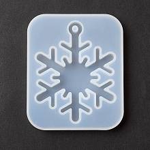 Honeyhandy Christmas Theme DIY Snowflake Pendant Silicone Molds, Resin Casting Molds, for UV Resin & Epoxy Resin Jewelry Making, White, 93x77x10mm, Hole: 5mm, Inner Diameter: 81x62mm