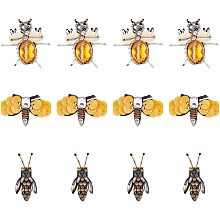 HOBBIESAY 12Pcs 3 Style Bees Rhinestone Beaded Patches Acrylic Crystal Applique Insect Sew On Embroidered Cloth Sticker Fabric Applique for Jeans, Jackets,Scrapbooking DIY Decorative Patches