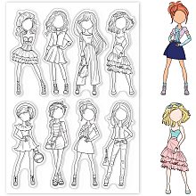 GLOBLELAND Fashion Woman Clear Stamp Skirt Silicone Clear Stamp Lovely Womans Rubber Stamp for Scrapbook Journal Card Making