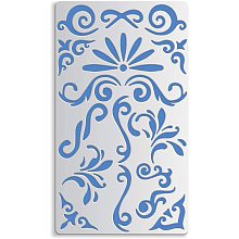 BENECREAT 4x7 Inch Metal Journal Stencils, Floral Vine, Small Vintage Stencil Template for Wood carving, Drawings and Woodburning, Engraving and Scrapbooking Project