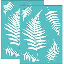 OLYCRAFT 2Pcs Self-Adhesive Silk Screen Printing Stencil Leaf Stencils Plant Mesh Transfer Stencil Reusable Silk Screen Stencil for Painting on Wood T-Shirt Fabric - 7.7x5.5 Inch