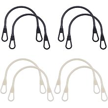 PandaHall Elite 4 Pairs U Shape Bag Handle Replacement, 2 Colors Plastic Bag Strap Handle 14.1" Top Handle Strap for Spring Summer Jelly Candy Handbag Clear PVC Purse Clutch, Beige/Black, 8mm Thick