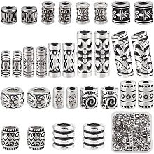 SUNNYCLUE 1 Box 150Pcs 15 Styles Tube Spcacer Beads Silver Large Hole Hollow Filigree Column Beads Metal Loose Beads Alloy Spacer Bead for Jewelry Making DIY Bracelet Necklace Earrings Crafts