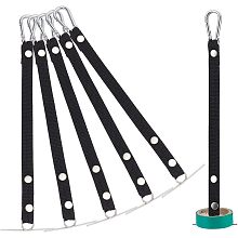 OLYCRAFT 6pcs Electrical Tape Holder Black Electrical Tape Hooks Polyester Electrical Tape Chain Electrical Contractor Tape Holder Strap with Stainless Steel Finding for Belt Pouch Bag