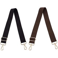 ARRICRAFT 2pcs Wide Adjustable Cotton Purse Strap Replacement Guitar Strap Handbag Shoulder Bag Tote Bag Strap Accessories with Swivel Clasp DIY Handmade Strap Accessories (Black&Dark Brown)