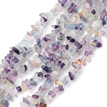 Honeyhandy Natural Fluorite Beads Strands, Chip, 1.5~4.5x3~13x2.5~8mm, Hole: 0.6mm, 30.94~31.97 inch(78.6~81.2cm)