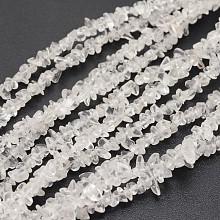 Honeyhandy Chips Natural Quartz Crystal Beads Strands, 3~8x3~12x3~5mm, Hole: 1mm, about 32 inch