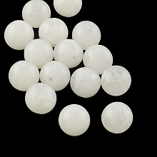 Honeyhandy Acrylic Imitation Gemstone Beads, Round, White, 10mm, Hole: 2mm, about 925pcs/500g