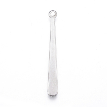 Honeyhandy 201 Stainless Steel Pendants, Sports Charms, Baseball Bat, Stainless Steel Color, 31x3.5x0.6mm, Hole: 1.5mm