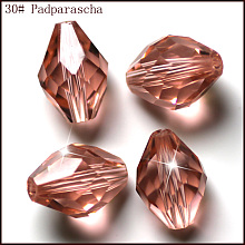 Honeyhandy Imitation Austrian Crystal Beads, Grade AAA, Faceted, Bicone, Light Salmon, 6x9.5mm, Hole: 0.7~0.9mm