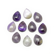 Honeyhandy Natural Amethyst Cabochons, teardrop, 25x17~18x6mm