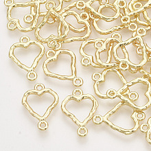 Honeyhandy Alloy Links connectors, Heart, Light Gold, 17x12x1.5mm, Hole: 1.2mm