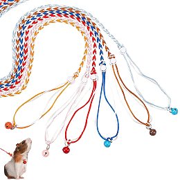 AHANDMAKER Adjustable Hamster Traction Rope, 6 Pcs Leash and Harness Dwarf Collar for Small Animal Pet Guinea Pig Rat Ferret Rabbit