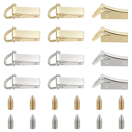 WADORN 12 Sets 2 Colors Zinc Alloy Bag Suspension Clasps, with Screw, for Purse Making, Platinum & Golden, 4.3x1.75x1.35cm, Hole: 10x9mm, 6 sets/color