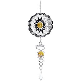 AHANDMAKER Wind Chime Three-Dimensional Aluminum Wind Chime Metal Wind Spinners with Resin Beads Indoor and Outdoor Hanging Decoration