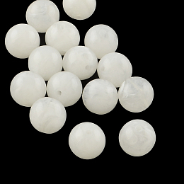 Honeyhandy Round Imitation Gemstone Acrylic Beads, White, 8mm, Hole: 2mm, about 1700pcs/500g