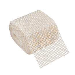 PandaHall Elite 4mm White Pearl Mesh Wrap Ribbon Wedding Cake, Party, Holiday Home Decoration 4.5" X 10 Yards