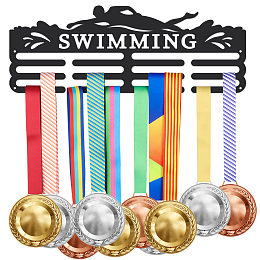 SUPERDANT Swimming Medal Hanger Display Holder Sport Iron Hook Rack Frame Medal Ribbon Wall Mounted Award Holder for over 60+ for Swimming Competition Metal Medal Hanger