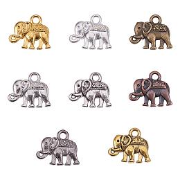 PandaHall Elite 160pcs 8 Colors Tibetan Alloy Animal Elephant Charms Pendants Lucky Metal Beads Charms for DIY Bracelet Necklace Jewelry Making