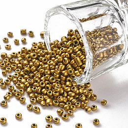 Honeyhandy Baking Paint Glass Seed Beads, Goldenrod, 12/0, 1.5~2mm, Hole: 0.5~1mm, about 30000pcs/bag