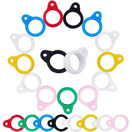 GORGECRAFT 60PCS Random Colors Anti-Lost Silicone Rings 10Mm Inner Diameter Rubber Holder Non-Lost Rubber Rings Loss-Proof Pendant Holder for Pens Protective Device Keychains Office Supplies