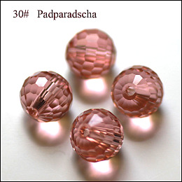 Honeyhandy Imitation Austrian Crystal Beads, Grade AAA, Faceted, Round, Light Salmon, 10mm, Hole: 0.9~1mm