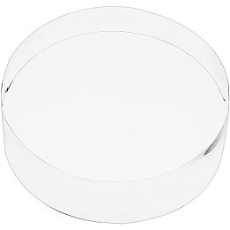 FINGERINSPIRE Clear Acrylic Display Base Beveled Round Decorative Display Pedestals for Showing Your Collectibles,Jewels,Cosmetics 1" H x 3" D