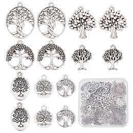 SUNNYCLUE 1 Box 40pcs 2 Style Rose Charms Bulk 3D Rose Charm Flower Charms for Jewelry Making Red Flower Charm Tree of Life