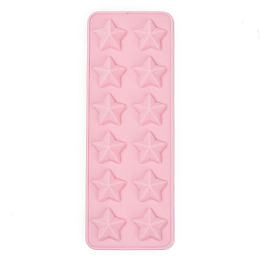 Honeyhandy Food Grade Silicone Molds, Fondant Molds, For DIY Cake Decoration, Chocolate, Candy, UV Resin & Epoxy Resin Jewelry Making, Star, Pink, 255x92x14.5mm, Star: 35x35mm