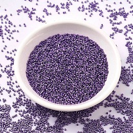 MIYUKI&reg Delica Beads, Cylinder, Japanese Seed Beads, 11/0, (DB0430) Galvanized Dark Lilac, 1.3x1.6mm, Hole: 0.8mm; about 2000pcs/10g