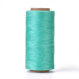 Honeyhandy Waxed Polyester Cord, Micro Macrame Cord, Waxed Sewing Thread, Flat, Turquoise, 0.8mm, about 284.33 yards(260m)/roll