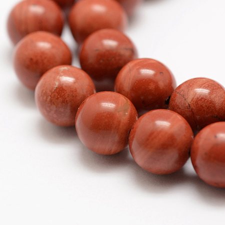 ARRICRAFT Natural Red Jasper Beads Strands, Grade A-, Round, 10mm, Hole: 1mm, about 38pcs/strand, 15.5 inches(39cm)