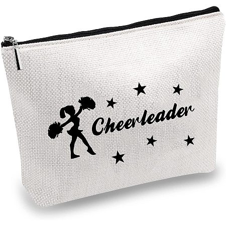 CREATCABIN Canvas Makeup Bags Printed Cosmetic Cheerleader Girl Bag DIY  Craft Multi-Function Pouches with Zipper Toiletry Bag for Keys Headset  Lipstick Card Christmas Gifts Pencil Case 10x7inch 