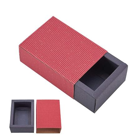 BENECREAT 20 Pack Kraft Paper Drawer Box Festival Gift Wrapping Boxes Soap Jewelry Candy Weeding Party Favors Gift Packaging Boxes - Red & Black (4.4x3.2x1.65)