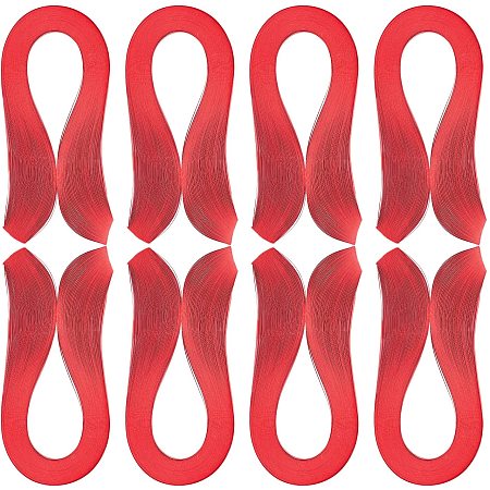 Pandahall Elite 1200 Strips Paper Quilling Strips, Red Quilling Strip Set, 3mm Width 39cm Length