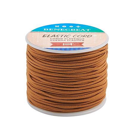 BENECREAT 2mm 55 Yards Elastic Cord Beading Stretch Thread Fabric Crafting Cord for Jewelry Craft Making (Chocolate)