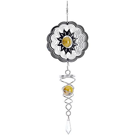 AHANDMAKER Wind Chime Three-Dimensional Aluminum Wind Chime Metal Wind Spinners with Resin Beads Indoor and Outdoor Hanging Decoration