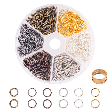 PandaHall Elite 300pcs 6 Color Twisted Jump Rings for Jewelry Making Supplies and Necklace Repair with Open Jump Ring