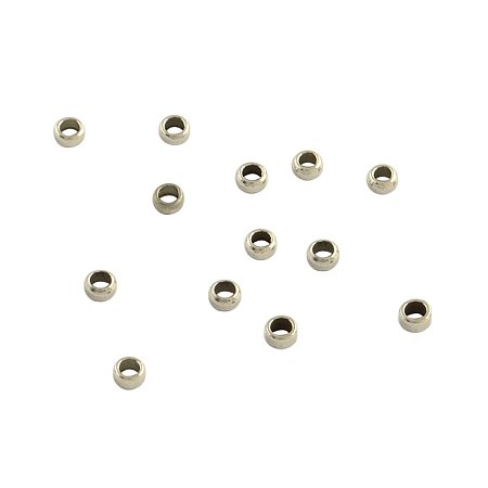 NBEADS 1000pcs 2mm Rondelle Tiny Crimp Beads Jewelry Bracelet Making End Spacer Beads