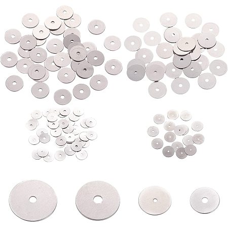 SUNNYCLUE 1 Box 800PCS 304 Stainless Steel Flat Round Spacer Beads Disc Polished Smooth Beads Jewelry Metal Silver Rounde Beads Bulk for Jewelry Making Beads DIY Bracelet Necklace Crafting