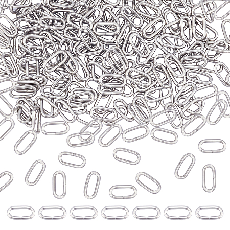 UNICRAFTALE about 200pcs Oval Linking Rings 201 Stainless Steel Link Connectors Oval Connectors 11x4mm Inner Diameter Metal Jewelry Links Closed but Unsoldered Linking Ring for Jewelry Making