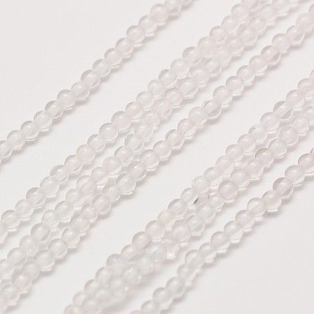 Grade AA Natural Gemstone Quartz Crystal Round Beads Strands, 2mm, Hole: 0.5mm, about 184pcs/strand, 16 inch