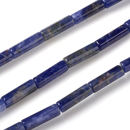 Honeyhandy Natural Sodalite Beads Strands, Column, 13~14x4mm, Hole: 1mm, about 30pcs/strand, 15.9 inch(40.5cm)