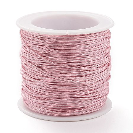 Honeyhandy Nylon Thread, DIY Material for Jewelry Making, Pearl Pink, 1mm, 100yards/roll