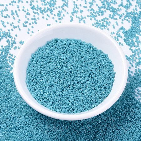 MIYUKI Delica Beads, Cylinder, Japanese Seed Beads, 11/0, (DB2130) Duracoat Dyed Opaque Underwater Blue, 1.3x1.6mm, Hole: 0.8mm; about 2000pcs/10g