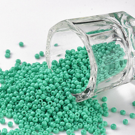 FGB 11/0 Baking Paint Glass Seed Beads, Round, Aquamarine, 2.3x1.5mm, Hole: 1mm, about 5300pcs/50g